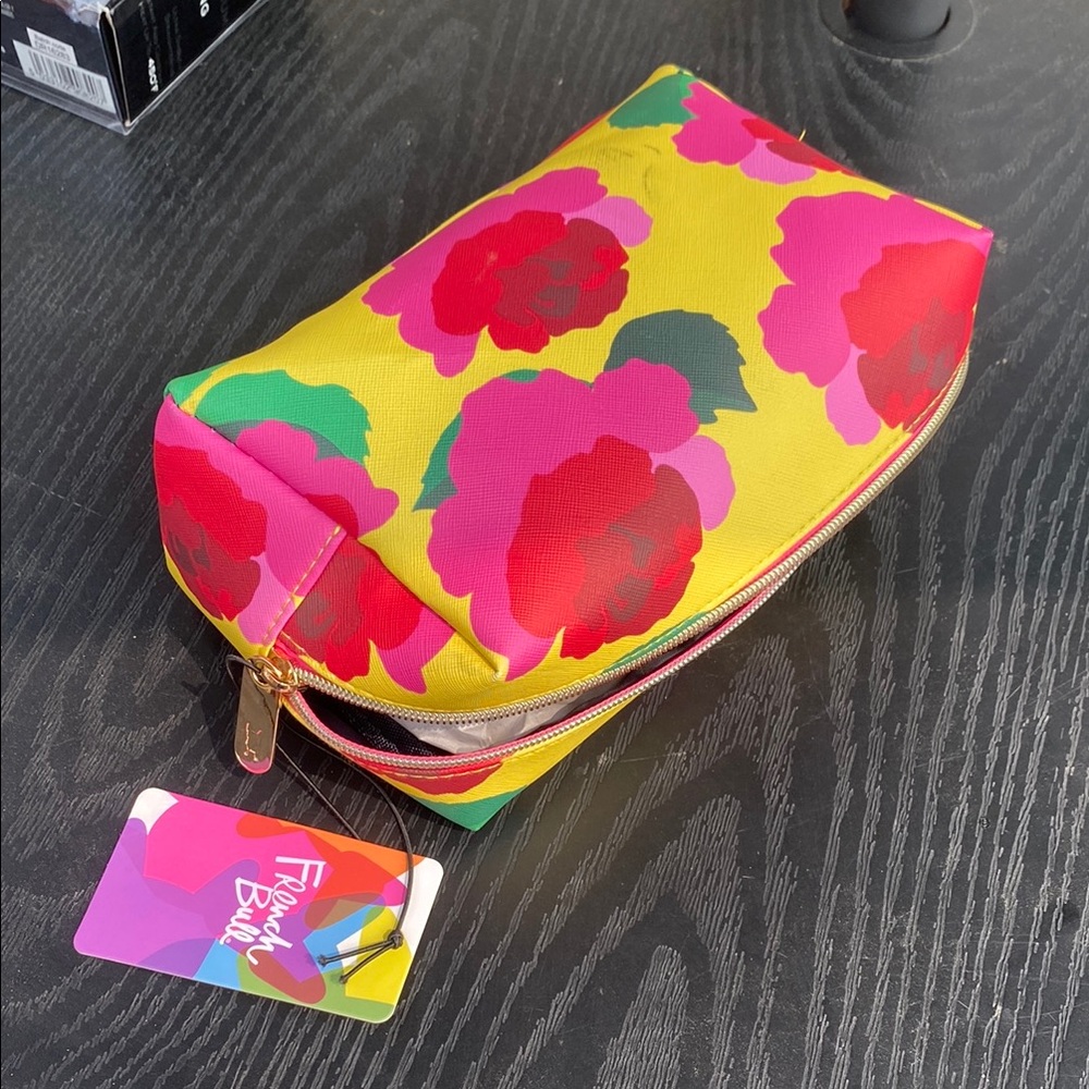 Floral Cosmetic Bag - Yellow and Pink